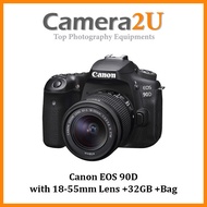 Canon EOS 90D with 18-55mm Lens +32GB +Bag (MSIA)