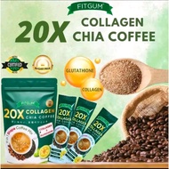 original Kopi Bijian FITGUM 20X Collagen Berseri Dengan Chia & Robusta Asli - Kopi Semula Jadi Healt