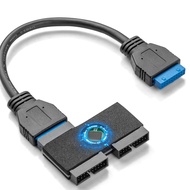 Flash Deal- <br>Usb 3.0 19Pin 1 to 2 HUB with Chip and Modular Cable Design USB 19Pin HUB Motherboar