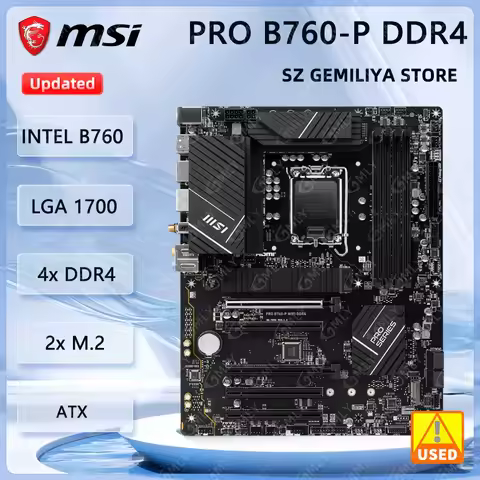 MSI PRO B760-P DDR4 Motherboard LGA 1700 INTEL B760 4x DDR4 128GB ATX 2xM.2 support i7-14700 i5-1450