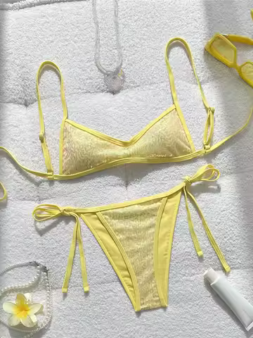 New Shiny Sequins Bikini Female Swimsuit Women Swimwear High Leg Cut Padded Bather Bathing Suit Swim