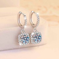 24H SHIP Moissanite Earrings Genuine Silver Earrings Gemstone Earrings Diamond Earrings Elegant Temp