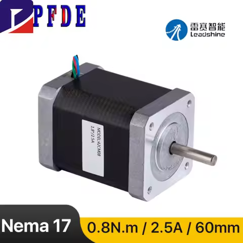 Leadshine Nema 17 Stepper Motor (42CM08) 60mm 0.8N.m 2.5A 4-lead for 3D printer CNC Engraving Millin