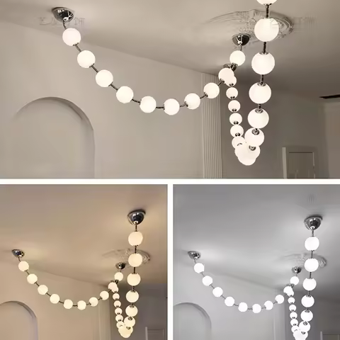 Light luxury home decoration LED staircase pendant light, living room pendant light, dining room pen