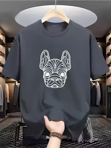 Ein Kurzärmeliges Herren-T-Shirt Mit Rundhalsausschnitt, Ausgestattet Mit Einer Mischung Aus Weichem