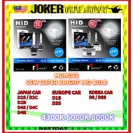Super Bright MONDES D1S D2S D2C D2R D3S D4S D4C D4R D8 D8S D8C 55W 6000k 8000K 4300k HID Bulb