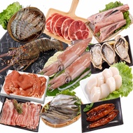 【華得水產】明星豬魚牛龍蝦干貝烤肉11件A組(6-8人份)*加碼送鮪魚肚250g