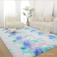 [New Product7Style]Tie-Dye Gradient Silk Wool Long Pile Carpet | Living Room Coffee Table Rug | Bedr