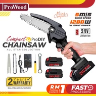 PROWOOD Mini Chainsaw Cordless Chainsaw Cordless Gergaji Kayu Wood Cutter Machine Chainsaw Battery C