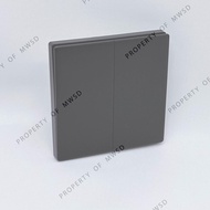 SCHNEIDER VIVACE E SWITCH 2 GANG 1 WAY BLACK KBN3216_1_BK