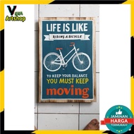 Motivational Bycycle Wall Decoration Wooden Painting (Wall Decor)