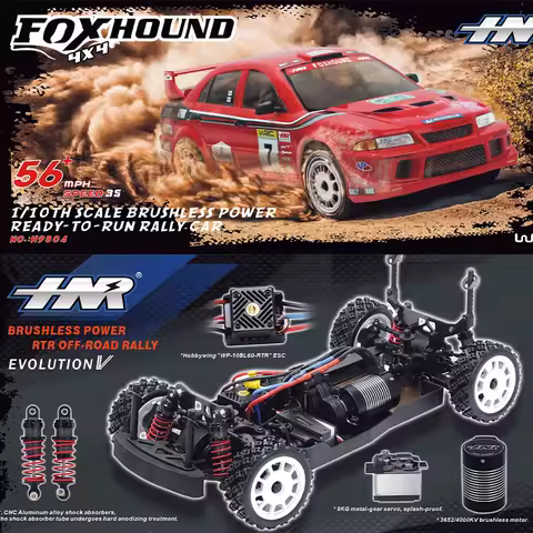 HNR H9804 FOXHOUND 1/10 Brushless 4WD RC Racing Drift Vehicle 90KM/H+ High-Speed Performance, Domina