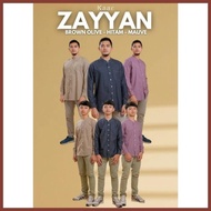 KEMEJA ZAYYAN SERIES BY KAAF ALTHAF ADULT AND CHILDREN'S COUPLEkoko LONG-SLEEVED PLAIN SHIRT LATEST 