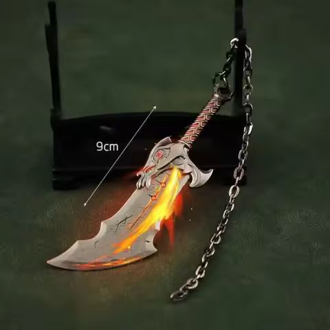 9cm God of War Blades of Chaos Runic Kratos Sword Game Periphery Metal Alloy Keychain Katana Sword R