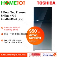 Toshiba 2 Door Top Mount Freezer Refrigerator 473L GR-AG52SDZ(GG)