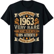 Men's cotton T-shirt Vintage Authentic Made In 1963 56Th Birthday Gifts 56 Years