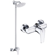 Retrofit Shower System Combo Set| Stainless Steel Rain Shower Head | Ideal for Bathroom DIY Remodel | (Chrome)