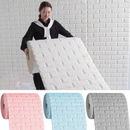1 Roll 5m Self-Adhesive Brick Pattern Wallpaper 3D Waterproof XPE Foam Wall Sticker Home Decoration