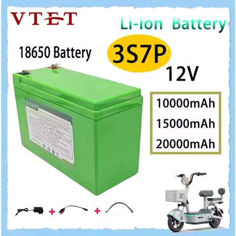 VTET 3S7P 10AH 15Ah, 20Ah 18650 high-capacity lithium batteries, suitable for standard 12V devices+1