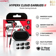HyperX Cloud Earbuds II Wired In Ear Gaming Earbuds With Built-in Mic Red Black Colour Compatible PS