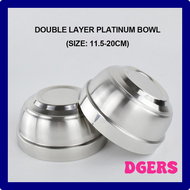 DGERS Stainless Steel Bowl Household Canteen Kindergarten Anti Cooking Double Layer Children Adult Noodle Bowl Soup Bowl Metal BDBER