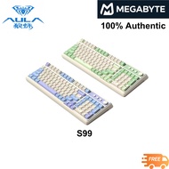 AULA S99 Wireless Mechanical-Feel Silent Keyboard | 98-Key Compact | Bluetooth/2.4G/USB-C | Multi-De