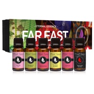 Far East - Gift Set of 6 Premium Fragrance Oils - Water Lily, Bamboo & Teak, Frangipani, Azalea, Yla