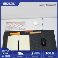 【Original】2Pcs Office Computer Desk Mat Modern Table Wool Felt Laptop Desk Mat(Gray)