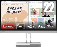 Lenovo L22e-40 Monitor, 21.45” Display, Full HD Resolution, 250 nits Brightness, 75Hz Refresh Rate, 