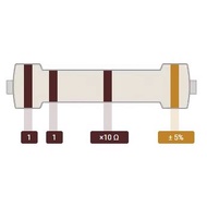 Carbon Film Resistor DIP 1/4W Color Ring 5% Precision 110R/11k/110k
