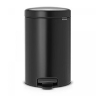 brabantia - 比利時製12L 不銹鋼靜音緩降圓形腳踏垃圾桶 Newlcon Pedal Bin ｜啞黑｜塑膠內桶｜不銹鋼垃圾桶 垃圾筒 廁所垃圾筒 廚房垃圾桶 113741