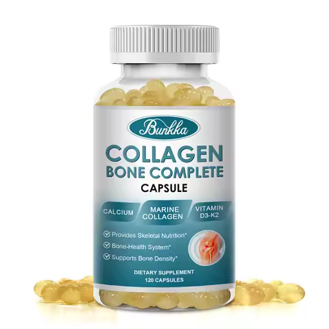 Bone Collagen Capsules Deep Sea Fish Type1,3 with Calcium & Vitamin D3+K2 Support Bone &Joint Health