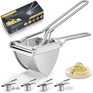 Potato Ricer, 22oz (about 650.6ml) Heavy Potato Masher Stainless Steel Making Fluffy Mashed Potatoes