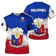2024 Summer Sports Jersey 3d Printed Philippine Spirit Totem Flag T-Shirt Short Sleeve Round Neck Qu