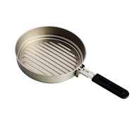 BIVOUAC 1100ml Titanium Frying Pan with SS Steel Folding Handle Camping Pot Titanium Camping Pot Tit