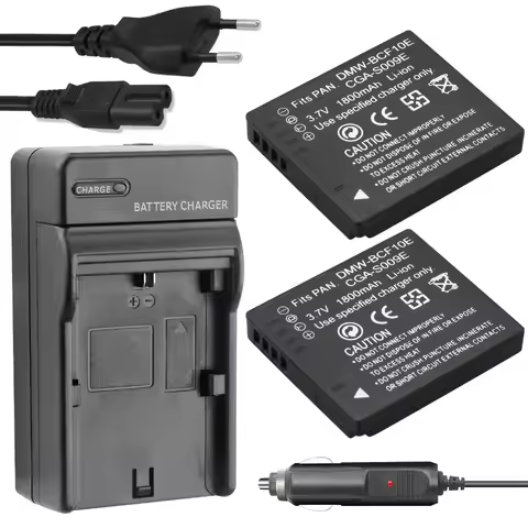 Probty 2x DMW-BCF10E DMW BCF10e Batteries + charger for Panasonic DMC-FS12 FS15 FS25 FS4 FS7 FX48 FX