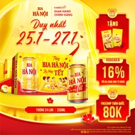 Thùng 24 lon Bia Hà Nội Khuyến mại Tết 2026 - HABECO (330ml/lon)