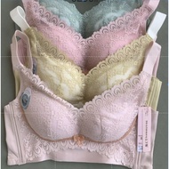 6296_Jumbo Bra Thin Foam Wire Fat CoverWanita 5 Hooks Cup C Size 36-44 Fashion Smooth and Soft Lace