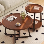 Walnut Light Luxury Coffee Table Side Cabinet or Balcony Tea Table—21