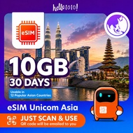 Hello1010 eSIM Unicom Asia