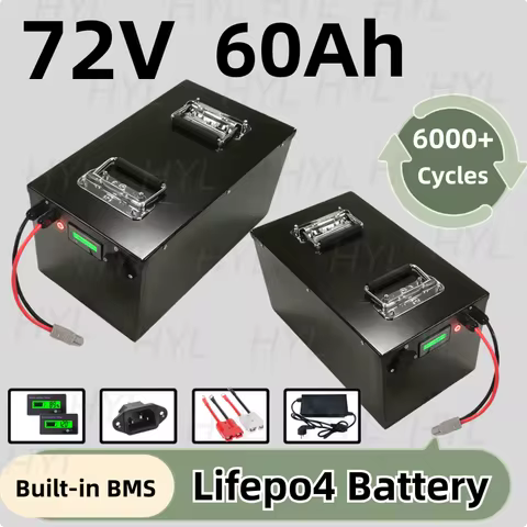 HYL 72V 60Ah Lithium Lifepo4 Rechargeable Battery Pack for Electric Vehicles Golf Cart - Deep Cycle 