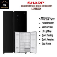 SHARP 680L Side by Side Inverter Refrigerator Fridge Peti Ais Peti Sejuk SJXP6822GK