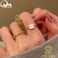Lucky Little Things🙏Pig Nose Ring Piglet Nose Ring Pig Nose Four-leaf Clover Shell Stacking Ring Fem