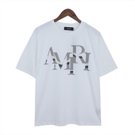 Authentic American AMIRI New Logo Short Sleeve T-shirt Number 22 Washed Retro Couple Trend Sports 5 