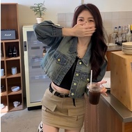 Jacket DEMIN CROP Personalized BRONZE BUTTON