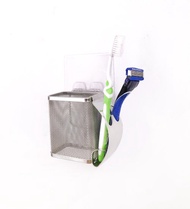 雙孔組合式牙刷架　無痕貼片免鑽孔　以304不鏽鋼材質製成