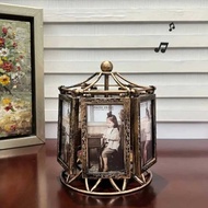 Creative Photo Frame Carousel Music Box Retro Changeable Photos Windmill Ornament Boy Girl Brithday 