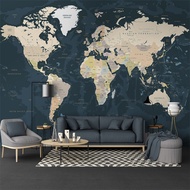 Hand Drawn Modern World Map Wallpaper Mural Home Decoration Living Room Study Bedroom TV Background 