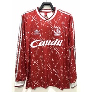 ۞☄1989-91 Liverpool Home Long Sleeve Retro Football jersey