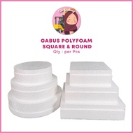 Gabus 1" & 2" | Polyfoam Bentuk Segi Empat / Bulat | Square Round | Polyfoam Hantaran | Gabus Hantar